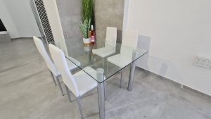 שולחן זכוכית מרובע – דגם GLASO2